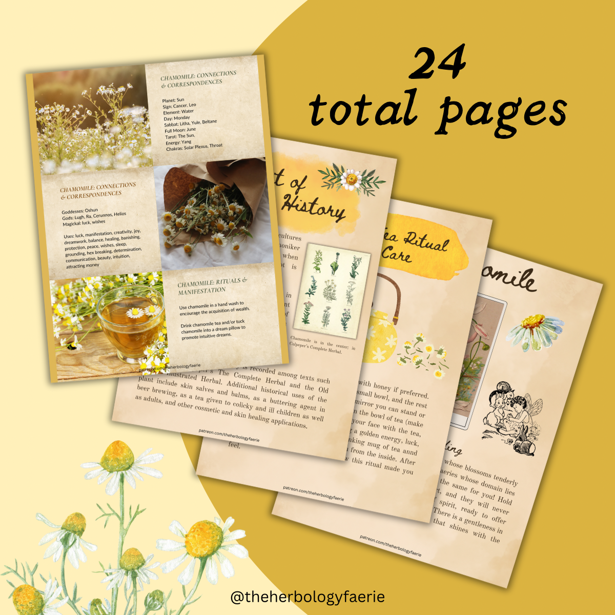 Chamomile Grimoire Pages by The Herbology Faerie