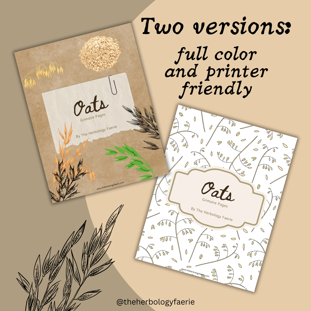 Oats Grimoire Pages by The Herbology Faerie