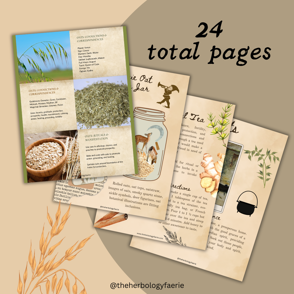 Oats Grimoire Pages by The Herbology Faerie