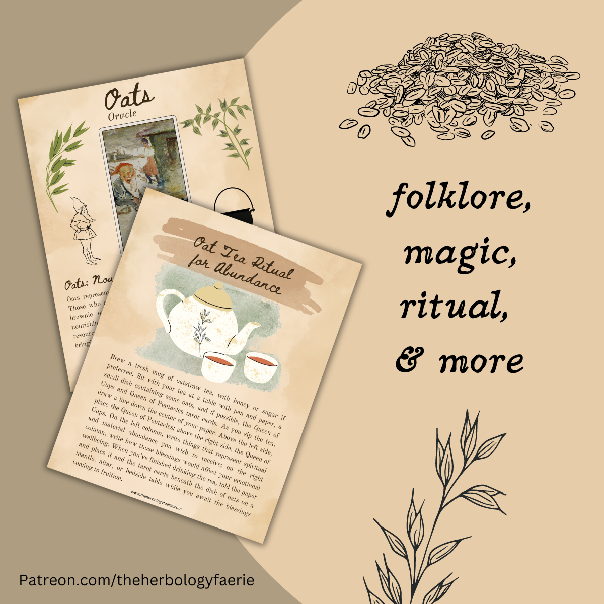 Oats Grimoire Pages by The Herbology Faerie