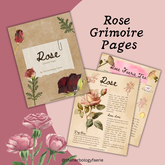 Rose Grimoire Pages by The Herbology Faerie