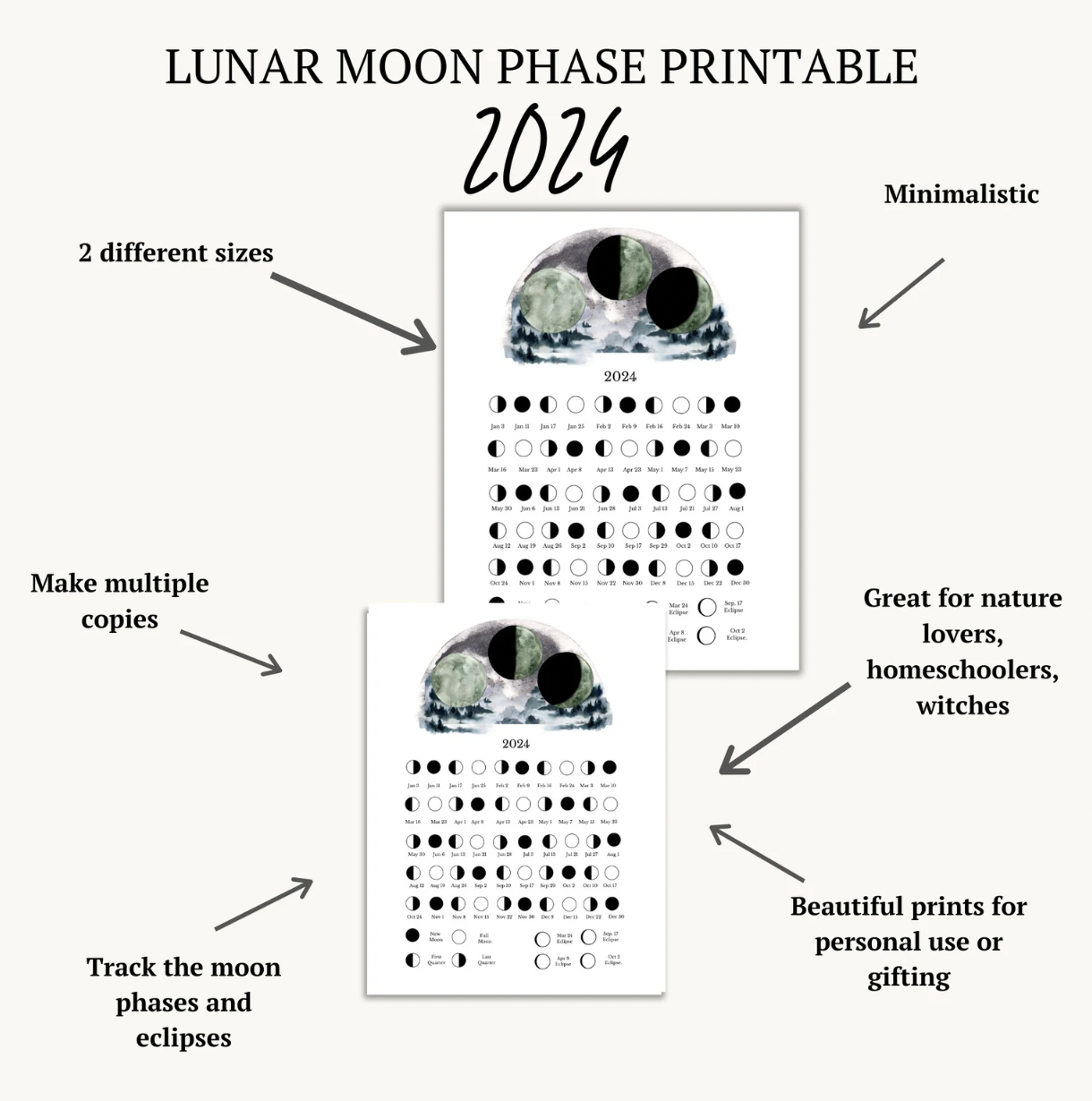 2024 Moon Phase Calendar from A Farm to Keep