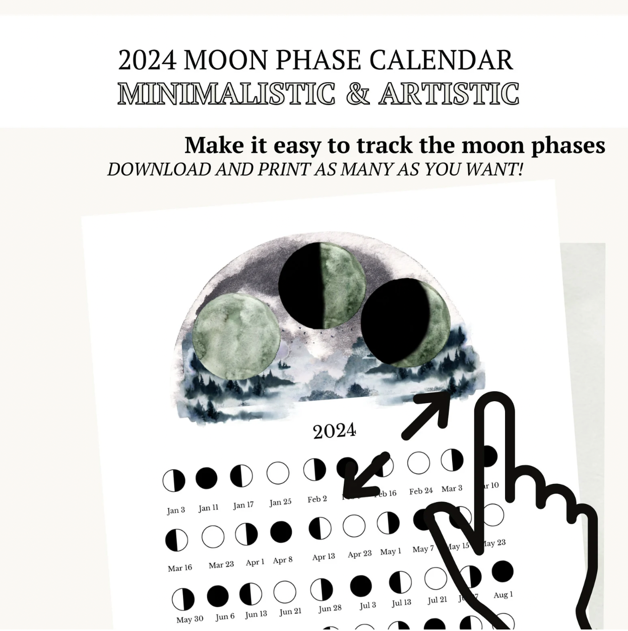 2024 Moon Phase Calendar from A Farm to Keep