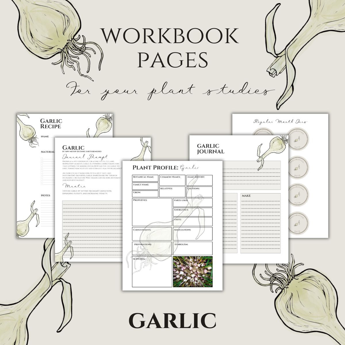 Garlic Workbook Printables