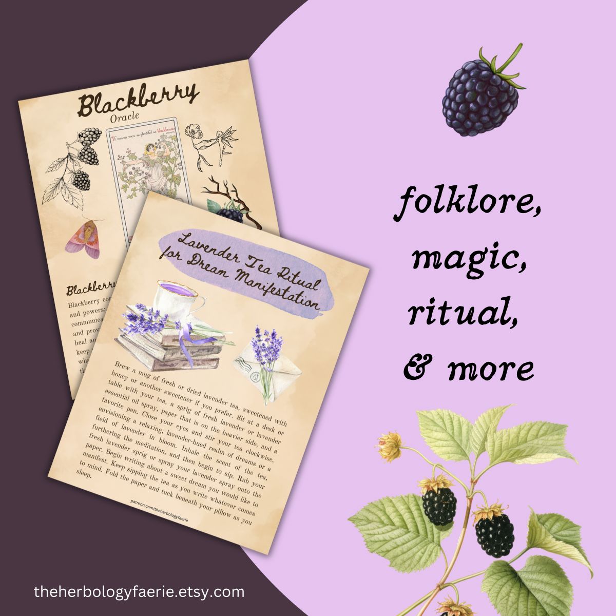 Blackberry Grimoire Pages by The Herbology Faerie