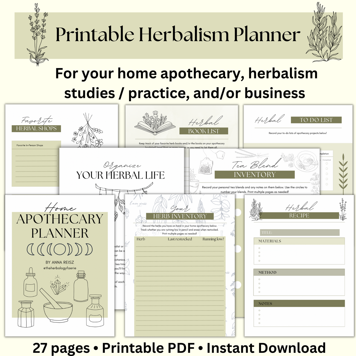 Home Apothecary Planner by The Herbology Faerie